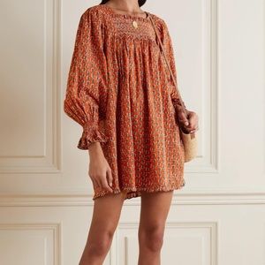 DOEN Estee Smocked Floral print organic cotton dress